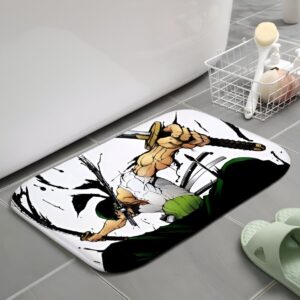 Tapis de douche Roronoa Zoro trois sabres Santoryu, coton anti-glisse One Piece