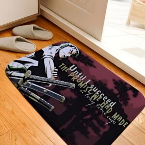 Tapis Roronoa Zoro maître des trois sabres, design manga One Piece coton absorbant