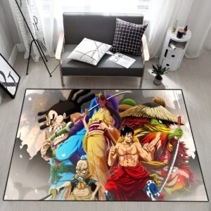 Tapis One Piece Wano Kuni style manga avec peluche douce