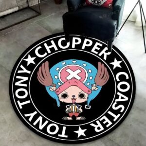 Tapis rond 100cm emblème Chopper médecin, design One Piece, base antidérapante