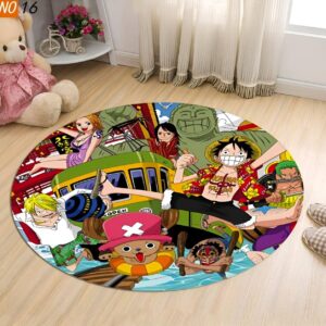 Tapis rond 100 cm motif Flotte Nakamas équipage One Piece