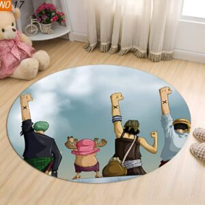 Tapis rond enfants motif Nakama poings levés One Piece