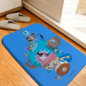 Tapis de sol avec Chopper et l'équipage Mugiwara en design One Piece bleu