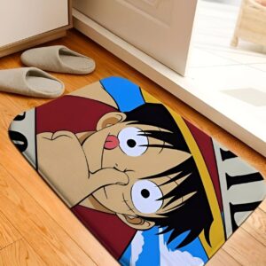 Tapis de sol avec Monkey D. Luffy avis de recherche Wanted One Piece design
