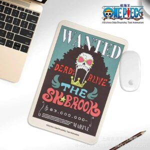 Tapis de souris avec affiche Wanted de Brook musicien du Chapeau de Paille One Piece