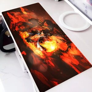 Tapis souris gaming Portgas D Ace flamme One Piece 30x60cm