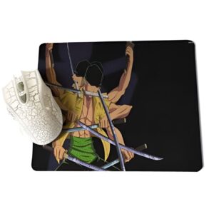 Tapis de souris Zoro Ashura, design One Piece transformation, surface textile douce, base caoutchouc antidérapant