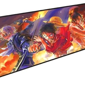 Tapis gaming étendu avec Luffy Ace Sabo, illustration fraternelle One Piece, base 4mm caoutchouc