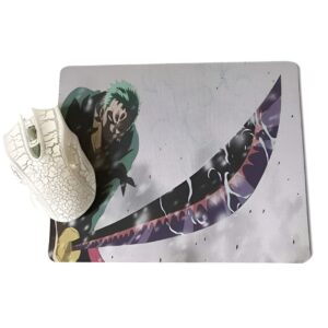 Tapis de souris Zoro Haki Armement, design One Piece combat, surface textile lisse, base caoutchouc antidérapant stable