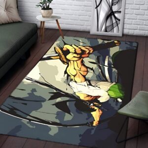 Tapis avec illustration Zoro Demon Slash et surface peluche