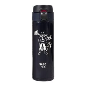 Thermos noir Sabo design travaillé One Piece, acier inoxydable 500ml