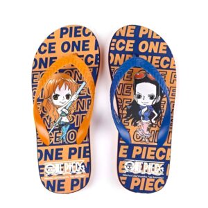 Tongs femme Nami et Robin style kawaii One Piece en plastique synthétique coloré