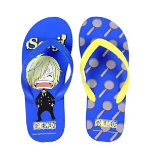 Tongs One Piece Sanji kawaii en matière plastique robuste, style amusant et coloré