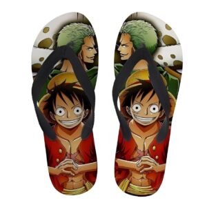 Tongs Zoro Luffy One Piece duo compagnons aventure