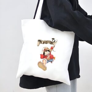 Tote bag coton avec design pirate de Luffy capitaine des Mugiwara