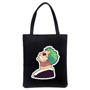 Tote bag coton Zoro One Piece design épuré 40 cm