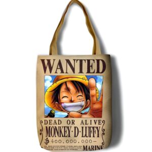Tote bag Luffy avis de recherche Wanted One Piece coton