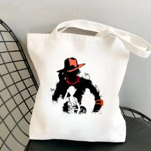Tote bag One Piece motif Luffy et Ace freres en coton naturel