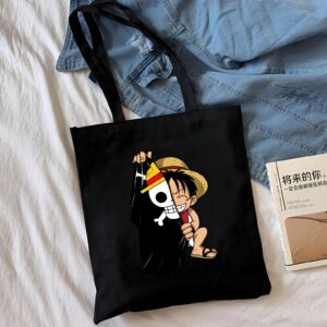 Tote bag coton Luffy lune rouge pirate One Piece