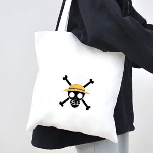 Tote bag coton avec tête de mort pavillon des Mugiwara