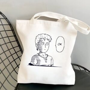 Tote bag One Piece inscription OK design minimaliste en coton naturel