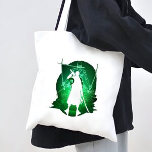 Tote bag coton vert avec design Roronoa Zoro des Mugiwara