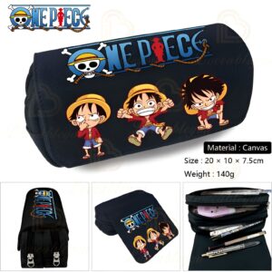 Trousse canvas Luffy One Piece 20cm avec 3 compartiments