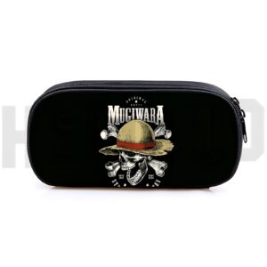 Trousse One Piece Brook avec motif Tête de Mort Mugiwara, nylon résistant, fermeture éclair