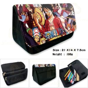 Trousse Luffy capitaine 3 compartiments toile canva