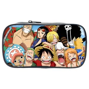 Trousse One Piece avec les neuf personnages de l'équipage du Chapeau de Paille en flocage 3D coloré