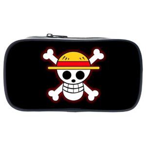 Trousse scolaire Jolly Roger One Piece avec fermeture éclair nylon