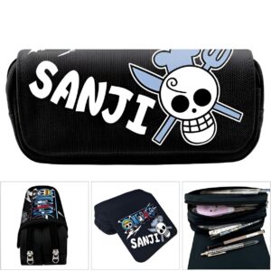 Trousse scolaire One Piece Sanji avec deux compartiments nylon fermeture éclair