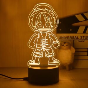 Veilleuse 3D Bébé Luffy 18 cm chapeau de paille One Piece