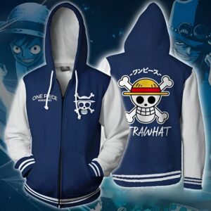 Veste hoodie One Piece avec Jolly Roger des Mugiwara, impression numérique détaillée