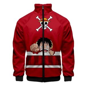 Veste One Piece Luffy impression digitale 3D couleurs vives