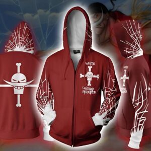 Veste Barbe Blanche avec impression 3D pirate emblématique et design One Piece