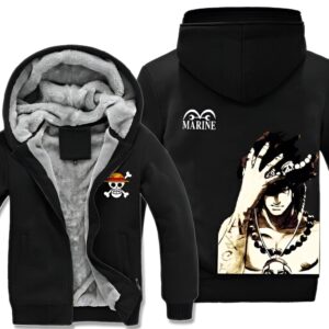 Veste polaire Ace Marine Marineford noir One Piece