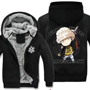 Veste polaire One Piece au style de Trafalgar Law Capitaine Heart Pirates