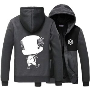 Veste polaire One Piece Tony Chopper, design anime, polyester doux, capuche, fermeture éclair