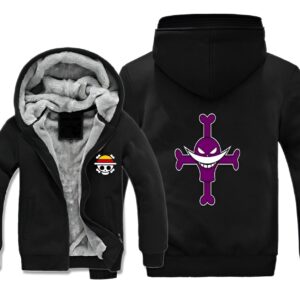 Veste polaire Barbe Blanche One Piece, doublure polyester, design Empereur des Mers