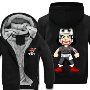 Veste polaire One Piece au style de Usopp Roi Sniper de l'équipage Mugiwara