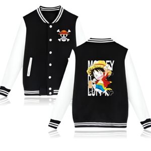 Veste teddy One Piece Luffy design, coton biologique, plusieurs coloris
