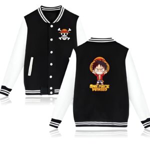 Veste teddy One Piece Luffy Wanted poster, coton biologique, design fidèle