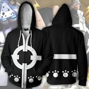 Veste zip Kuma One Piece avec impression digitale fidèle au personnage travaillé