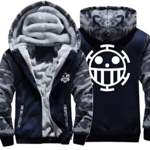 Veste zippée camouflage Heart Pirates style inspired by Trafalgar Law from One Piece anime