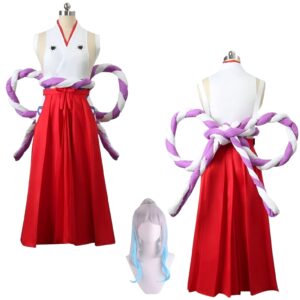 Cosplay Yamato femme kimono blanc jupe rouge One Piece